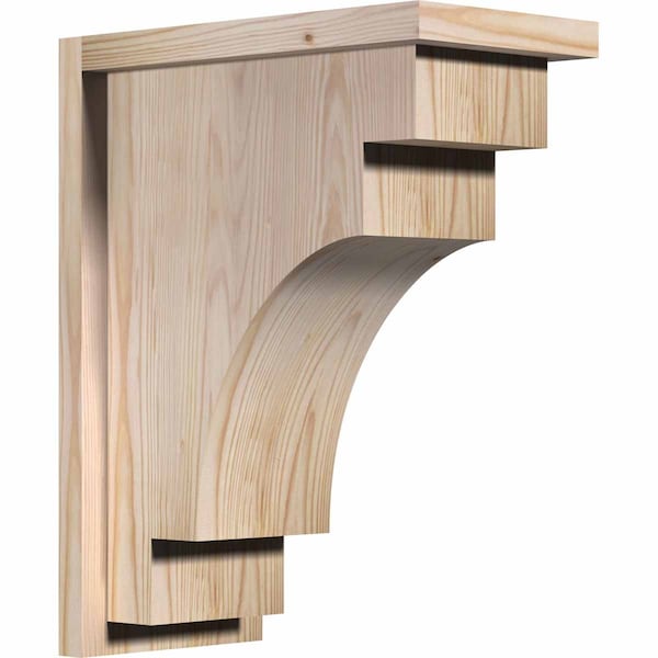 Ekena Millwork Mediterranean Smooth Corbel w/Backplate, Douglas Fir, 7 1/2"W x 14"D x 18"H COR08X14X18MED01SDF - main
